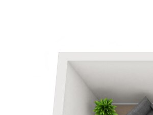 One-Bedroom, One-Bathroom 3D Floor Plan Rendering at Landmark Apartments One-Bedroom, One-Bathroom 3D Floor Plan Rendering at Landmark Apartments